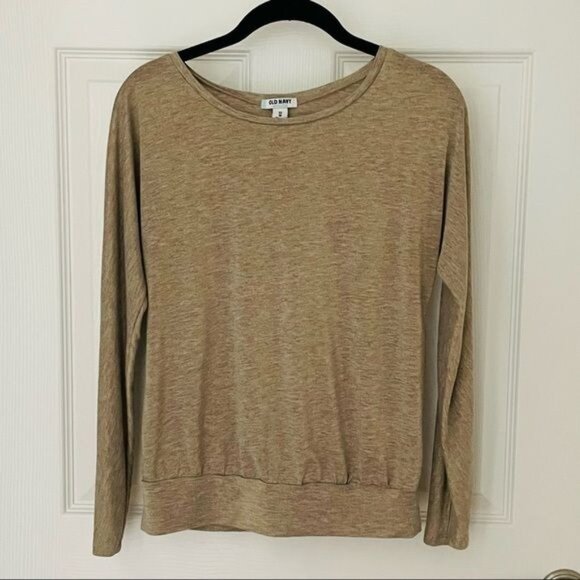 Old Navy Womens Sz XS Lightweight Long Sleeved T Shirt w/ Gold Threads Shimmer - Picture 5 of 12